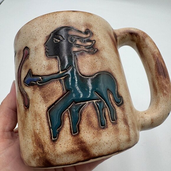 Mara Mexico Signed Pottery Mug Sagittarius Zodiac Sign Mexican Pottery - Picture 4 of 10
